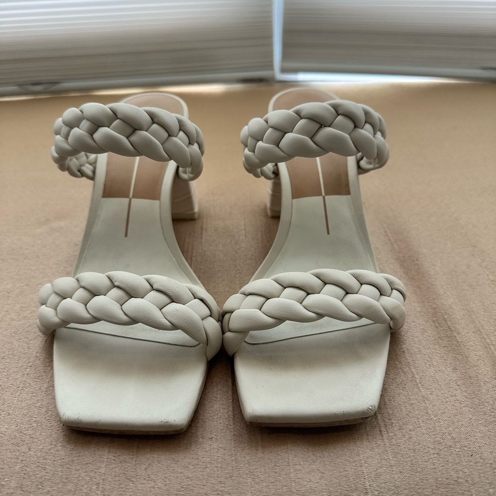 Dolce Vita Braided Strap Cream Heels Size 8 - Picture 2 of 3
